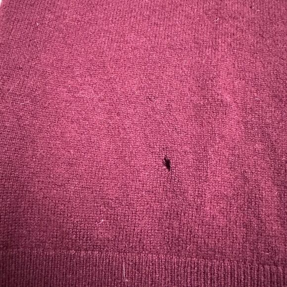 J.Crew Italian Cashmere Crew Neck Pullover Sweater Women Small Maroon 3/4 Sleeve - Picture 10 of 13